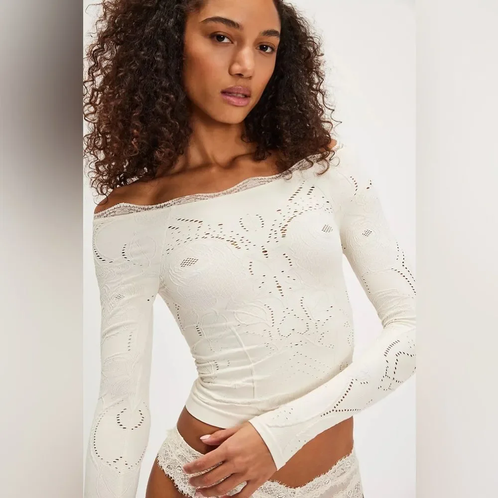 NWT Free People Flirty Flutters Long Sleeve